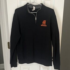 Black Quarter-Zip Sweatshirt with Orange Logo (M Bombers)